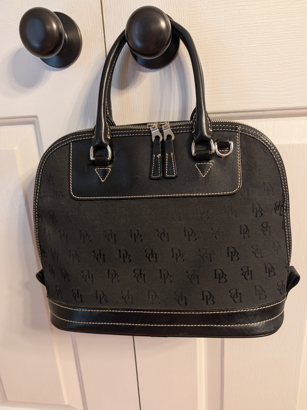 Dooney & Bourke Black Women's Satchel Handbag - Branded Monogram Style